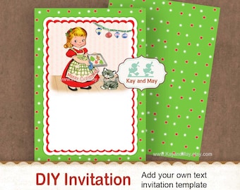 Cookie exchange invitation / Christmas cookie exchange party invite / Christmas cookie decorating party / add your own text invitation /#26