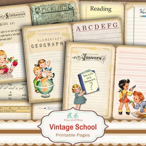 Vintage School Printable Journal Pages (Digital Download KM-131)