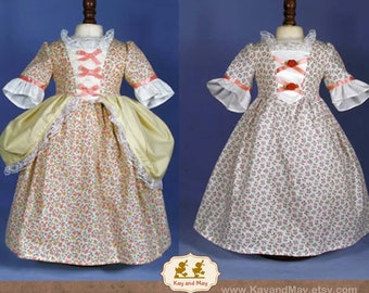 Felicity or Elizabeth Sewing Pattern fits American Girl 18 inch dolls (Colonial Gown COL-1) doll dress pattern - INSTANT download PDF sewing