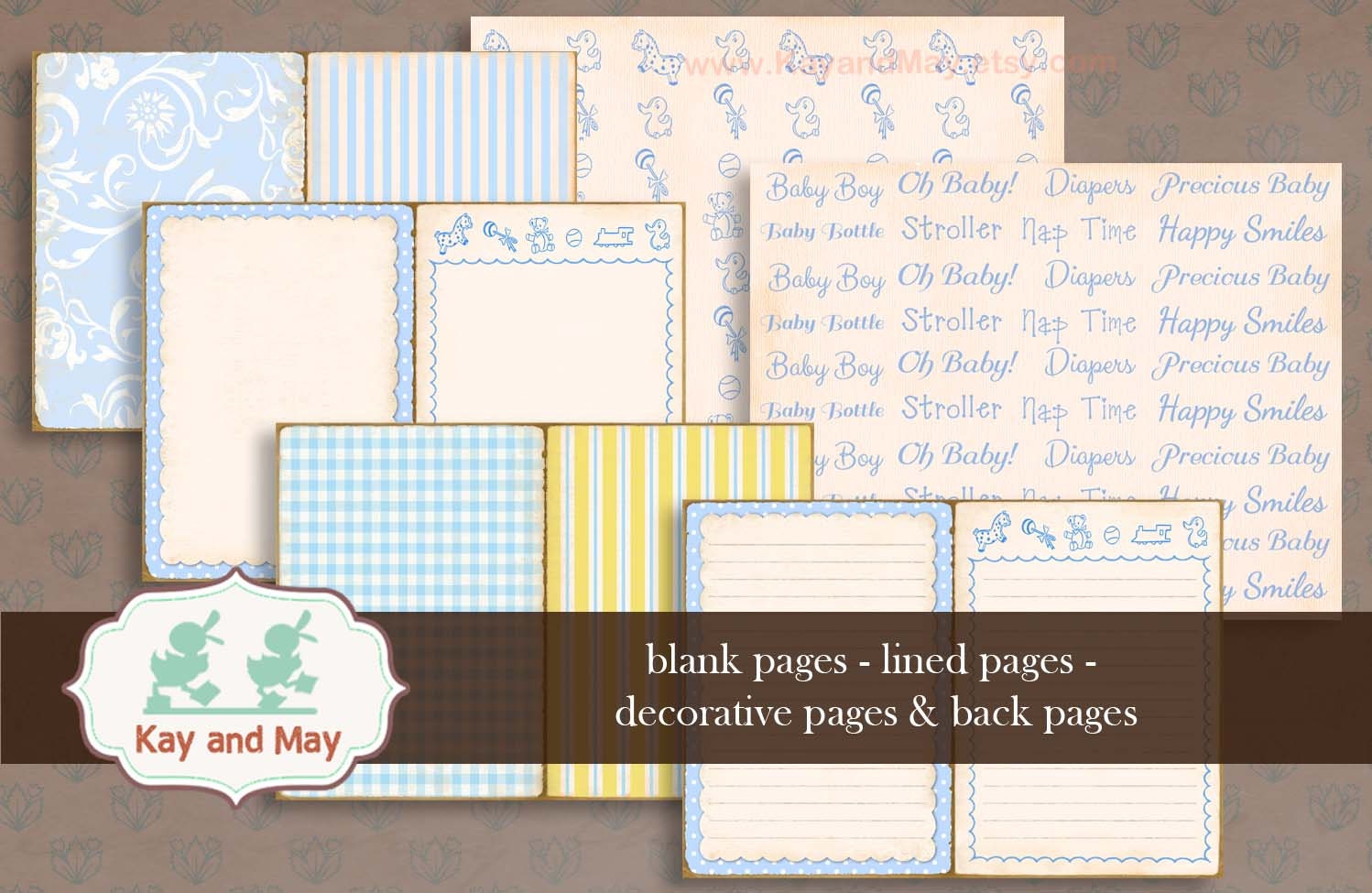 BABY journal kit retro baby printable journal pages Etsy