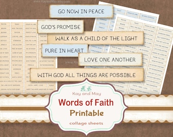 Bible Journaling Words: Printable Phrases Christian Faith Prayer journal (Digital Download)