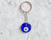 Evil eye protection and good luck silver keyring bag charm ideal gift stocking filler