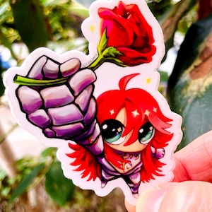 Argenti chibi offers rose Honkai Star Rail hsr glossy die cut anime laptop sticker