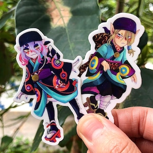 Mononoke anime kusuriuri medicine sellers Ri and Kon glossy diecut stickers