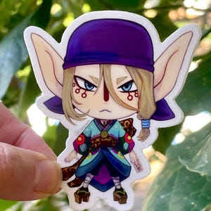Mononoke anime kusuriuri, big eared Ri medicine seller 3&quot;x2&quot;in cute glossy anime laptop sticker