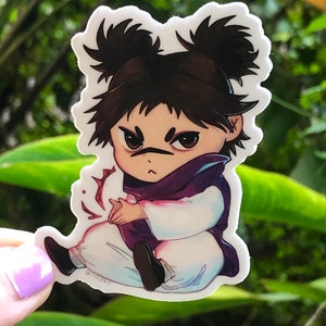 Choso jjk cute chibi anime glossy laptop diecut sticker