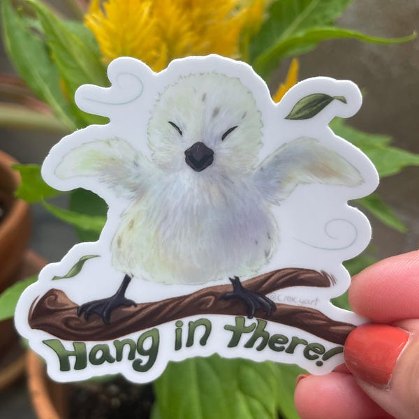 White Tern Chick Sticker – Hawaiian Manu O’ Ko Bird Art, Glossy Vinyl 3x3in
