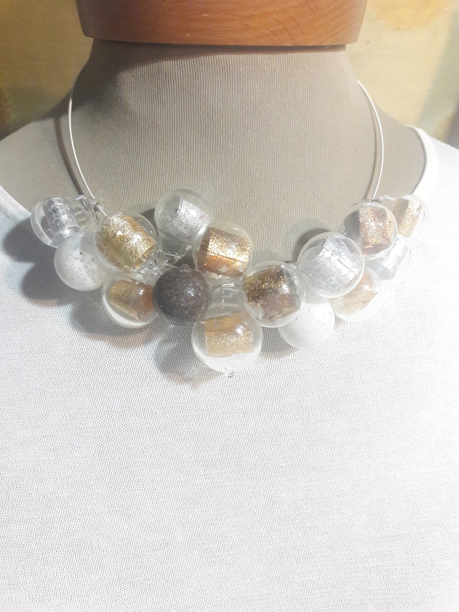 Metal Foil Necklace Etsy