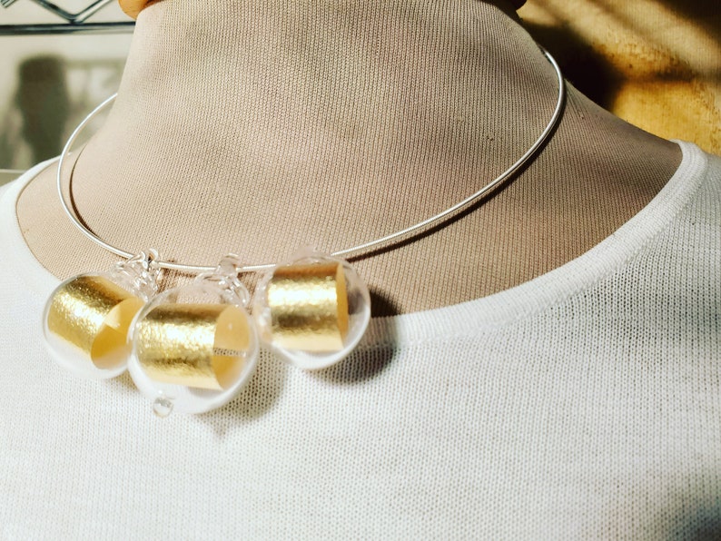 Gold scrolls necklace image 1