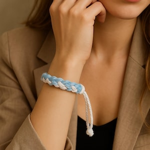 Handwoven Cotton Linen Bracelet  | Adjustable Bohemian Friendship Bracelet | Eco-Friendly Natural Jewelry | 8 Colors