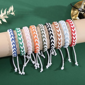 Handwoven Cotton Linen Bracelet  | Adjustable Bohemian Friendship Bracelet | Eco-Friendly Natural Jewelry | 8 Colors
