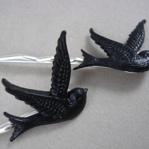 Vintage Blackbird Hairclips