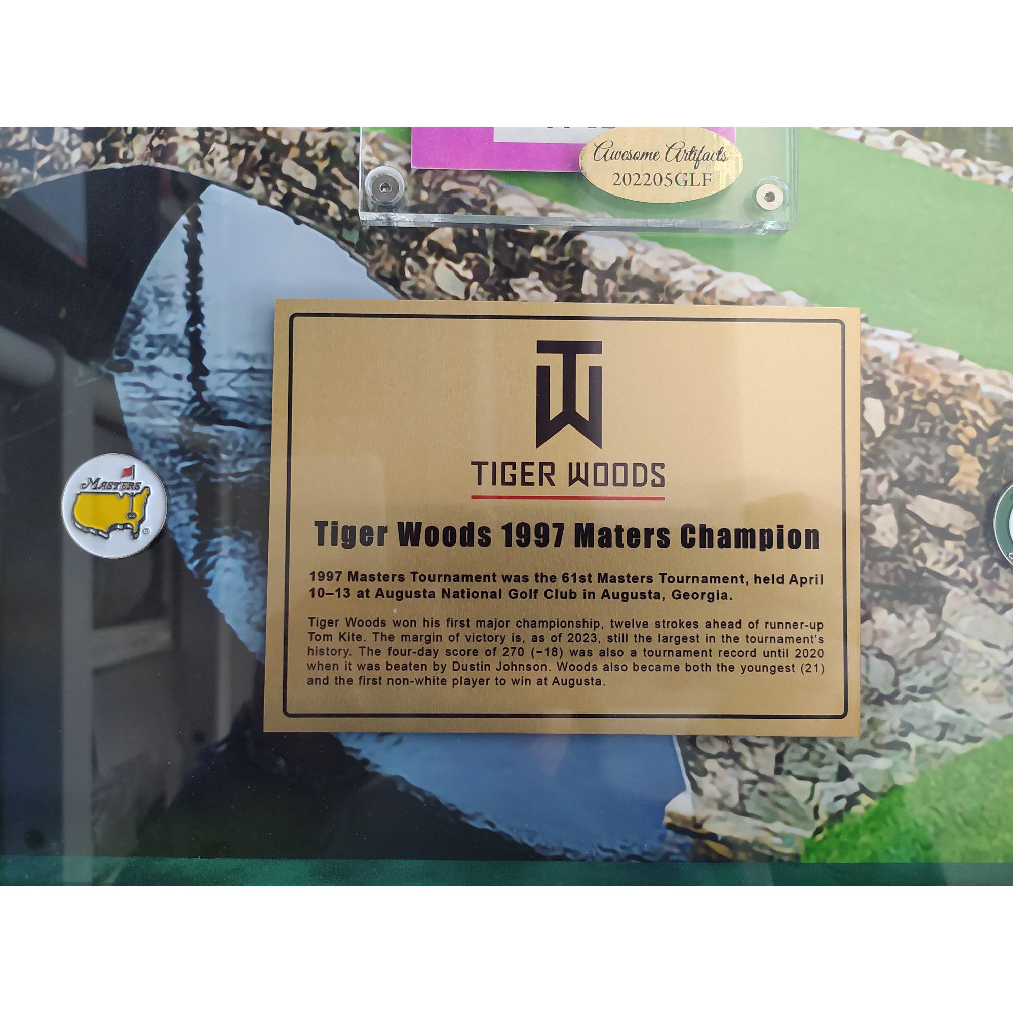 タイガー W. 1997 マスターズ フルチケット、サイン入り、額入り