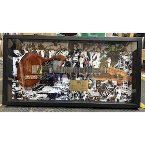 Roy Orbison George Harrison Bob Dylan Jeff Lynne Tom Petty The Traveling Wilburys signed vintage guitar with museum quality frame