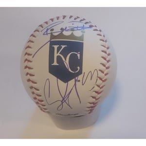 Kansas City Royals Bobby Witt Jr Salvador Perez officieel Rawlings MLB-honkbal, gesigneerd met bewijs