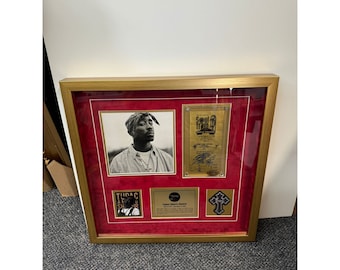 Tupac Shakur Soul Train Music Awards ticket signed framed 21x21.5&quot;