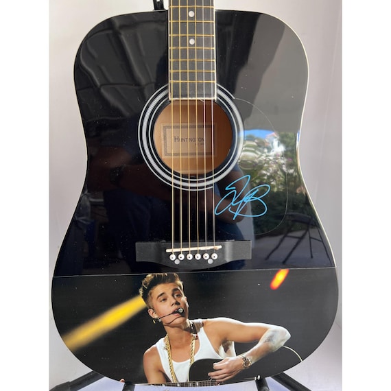 Justin Bieber 39'' Acoustic Signed Guitar With Proof - Etsy