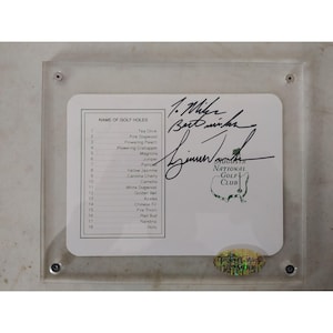 Tiger Woods Augusta National Masters Scorecard signed to &quot;Mike&quot; with proof and acrylic protective case