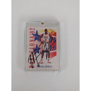 Tarjeta de baloncesto Dream Team Skybox de los Juegos Olímpicos de EE. UU. de 1992 firmada con prueba.