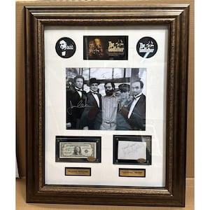 The Godfather Marlon Brando Francis Ford Coppola James Caan Al Pacino John Cazale 11x14 photo signed with proof and Museum quality frame