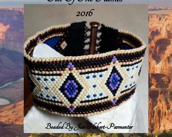 Bead PATTERN Canyon Crest Cuff Bracelet Peyote Brick Stitch