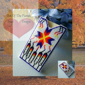 Bead PATTERN Feather Star Business Card Sleeve Loom or square stitch
