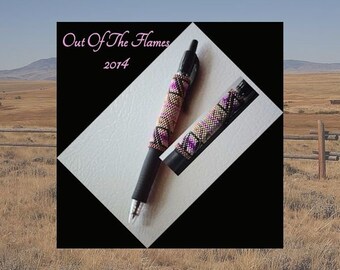 Bead PATTERN Magenta G2 Pen Wrap Peyote or Brick stitch