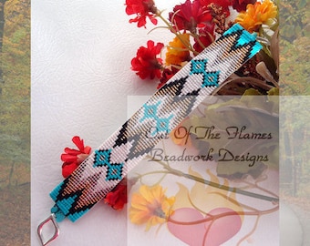 Bead PATTERN Sante Fe Cuff Bracelet Loom Or Square Stitch