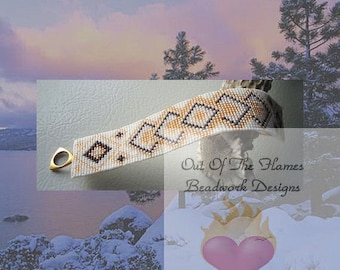 Bead PATTERN Gold n Diamonds Bracelet Loom or Square Stitch