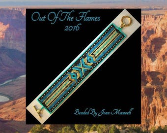 Bead PATTERN Tahigwa Cuff Bracelet Peyote Brick Stitch