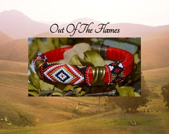 Bead PATTERN Red Diamond Licorice Leather Peyote Or Brick stitch