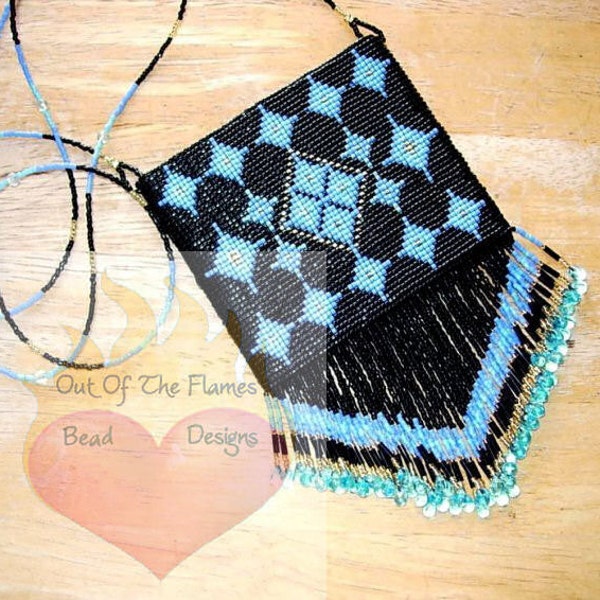 Bead Pattern Turquoise Elegance Amulet Bag Loom / Square