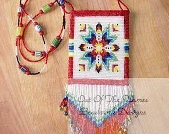 Bead Pattern Lakota Star Amulet panel Loom or Square stitch