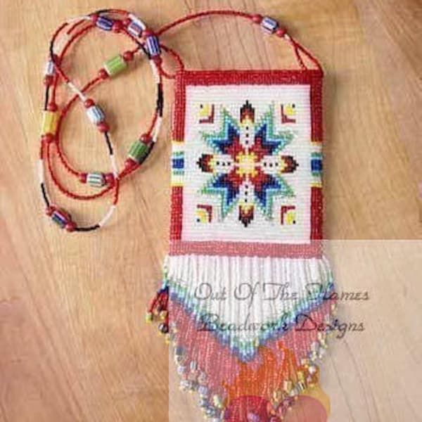 Bead Pattern Lakota Star Amulet panel Loom or Square stitch