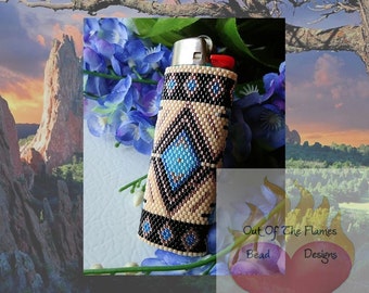 Bead PATTERN Southwestern Lighter Cover Peyote or Brick stitch