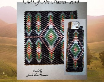 Perlen MUSTER Wüstengrün Feuerzeug Cover Peyote oder Brick Stich