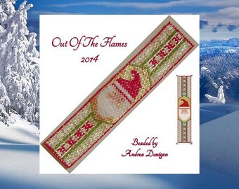 Bead PATTERN Santa  Cuff Bracelet Peyote Brick Stitch