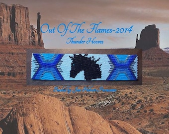 Bead PATTERN Thunder Hooves Cuff Bracelet Peyote Brick Stitch