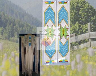Bead PATTERN Native American Turquoise Arrow Strip Loom Or Square Stitch