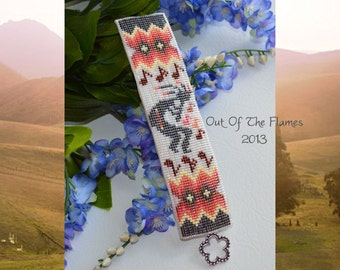 Bead PATTERN Kokopelli Song Cuff Bracelet Loom Square Stitch