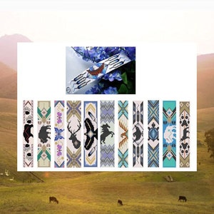 Bead PATTERNS Big E Book Of Native Totem Cuffs  Bracelet Loom Square Stitch