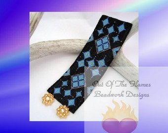 Loom or Square Stitch Bead Pattern Turquoise Elegance Bracelet