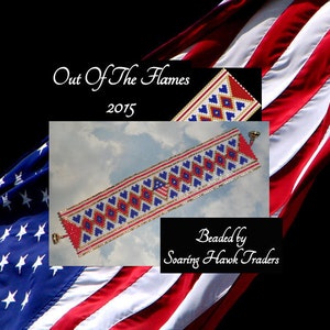 Bead PATTERN USA Cuff Bracelet Peyote Brick Stitch