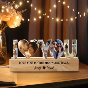 Personalized Couple Photo Collage Night Light, Valentines&#39;s Day Gift, Anniversary Gift, Romantic Gift, Gift For Couple ID-0118-006P