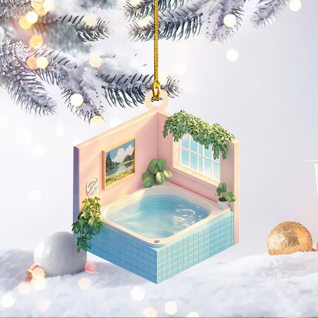 Bathroom Christmas Ornament, Bathroom Xmas Ornament, Bathroom Hanging ...