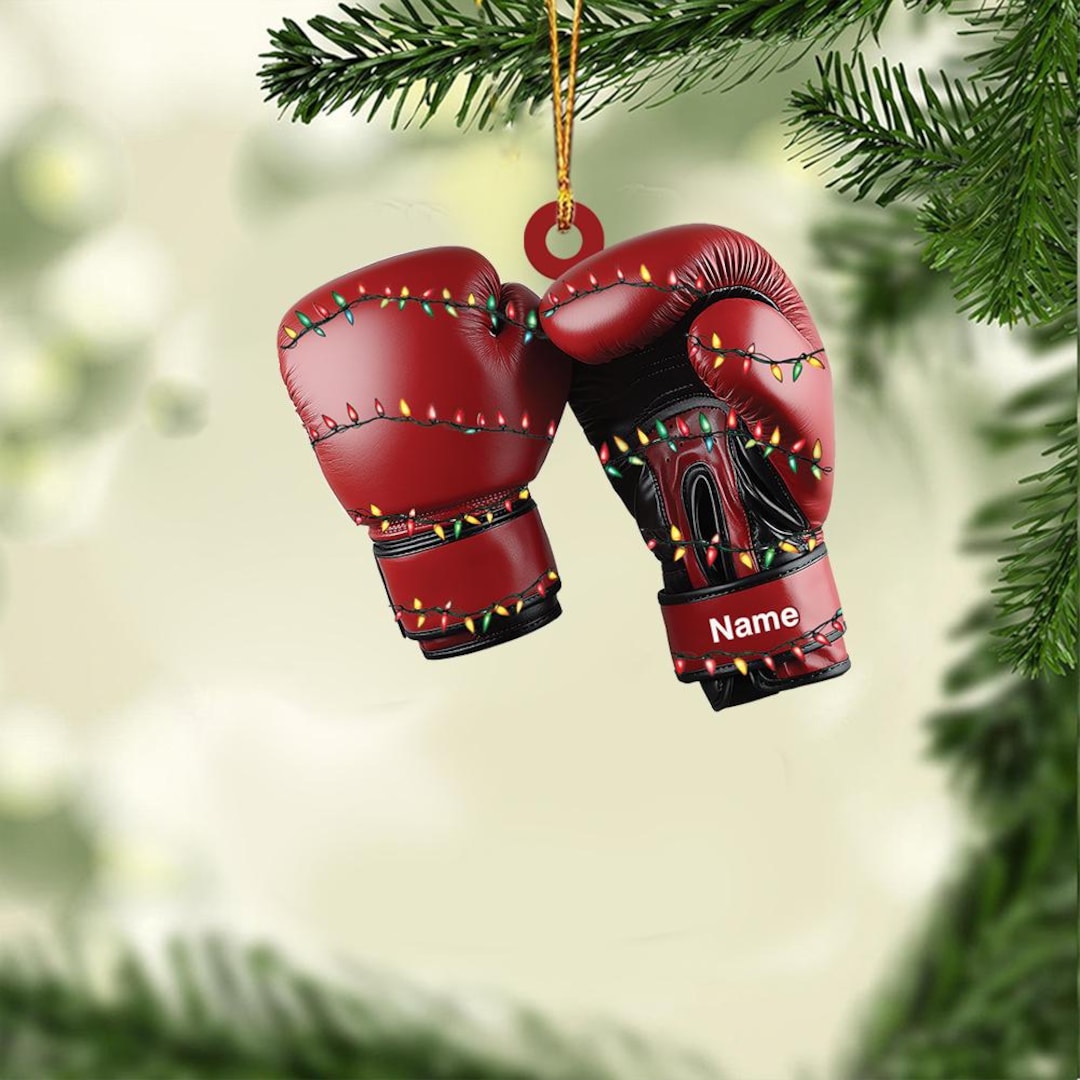 Tree Xmas Print Boxing Gloves