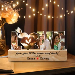 Personalized Couple Photo Collage Night Light, Valentines&#39;s Day Gift, Anniversary Gift, Romantic Gift, Gift For Couple ID-0118-AXXP