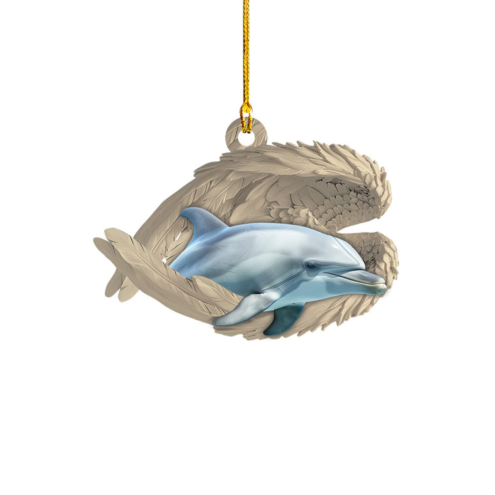 Personalized Dolphin Sleeping Angel Ornament, Dolphin Angel Wings ...