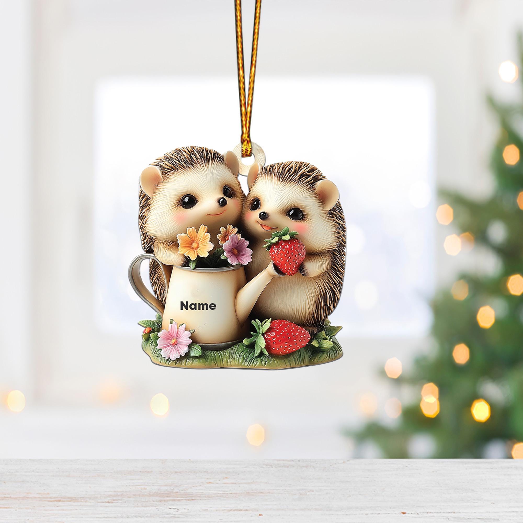 Discover Lovely Hedgehog Christmas Ornament, Hedgehog Hanging Holiday Ornament, Hedgehog Flat Ornament, Hedgehog Lovers Xmas Gift Decor