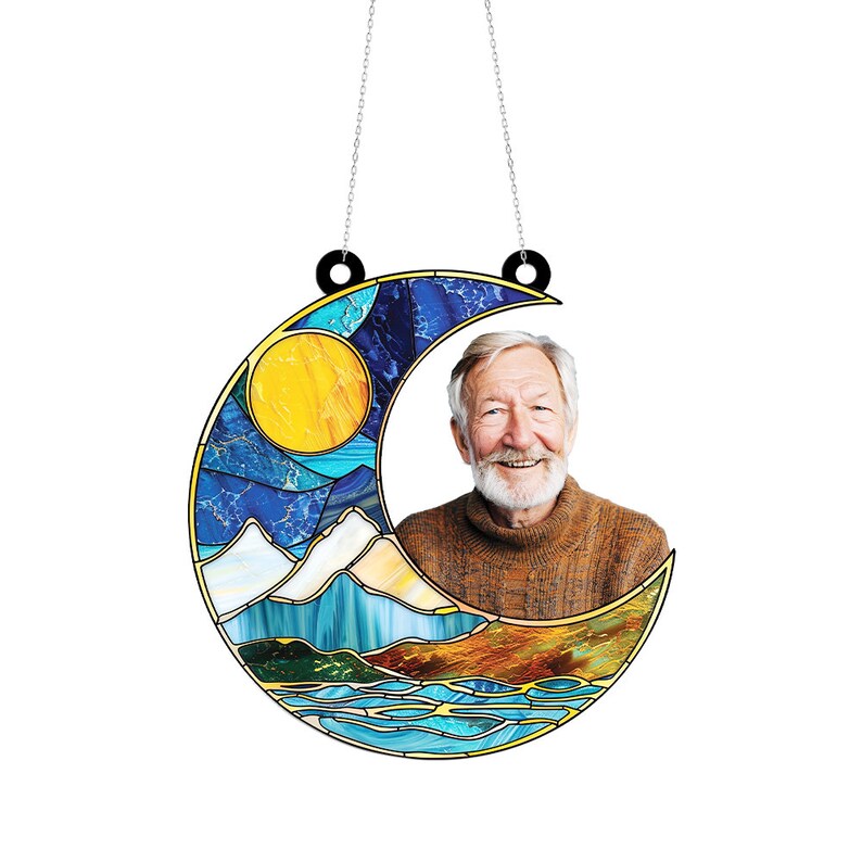 Personalized Memorial Window Hanging Suncatcher Ornament, Remembrance Photo Suncatcher Ornament ...